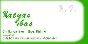 matyas ibos business card